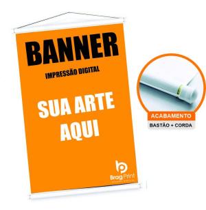 Banner Lona 440g  4x0 Brilho Madeira e cordinha 