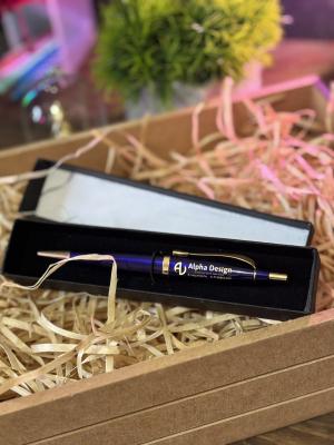 Caneta Personalizada Premium Metal  4x0 Verniz Brilhante Gravação a Laser 