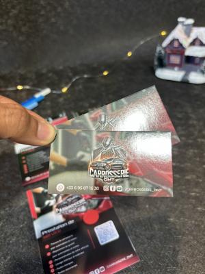 Cartão de visita Couchê 250g 9x5cm 4x4 Verniz Total Brilho Corte reto 
