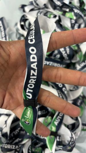 Pulseiras personalizadas Poliester 12mm 4x0 Impressão a Laser Grampo Fecho 