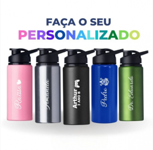 Squeeze 500ml Personalizado Metal  Impressão só 1 lado Impressão UV Adesiva Tampa 